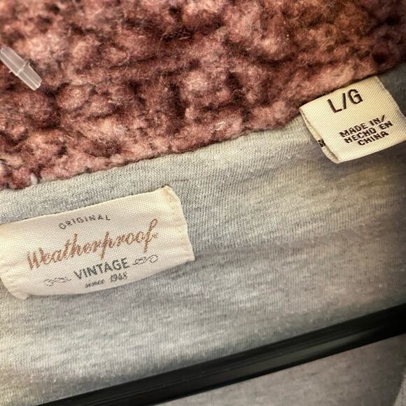 Weatherproof Mauve Long Sleeve 1/4 Zip Mock Neck Lined Sherpa Pullover Size L - Picture 7 of 8